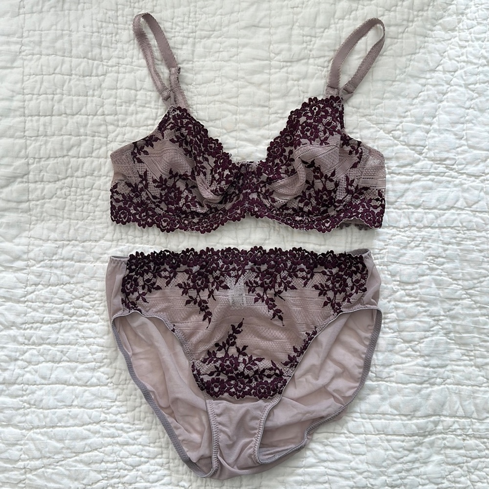 Wacoal Dusty Purple Lingerie Set